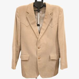 Vintage 1970s Brad Whitney Men's 42L Tan Corduroy Western Sport Coat Elbow Patch